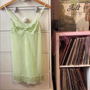 Malizia La Perla Babydoll Y2K Mesh Lace Teddy Slip Cami Pastel Mini Dress S Sexy